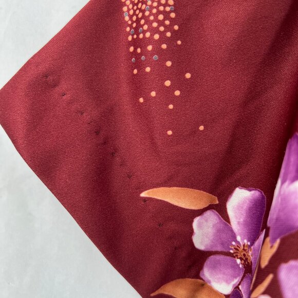 Vintage handmade floral button up front shirt tropical Hawaiian print Fall top S - Picture 3 of 12